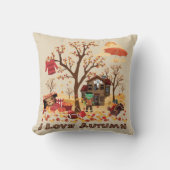Coussin J'aime l'automne - paysage d'automne (Recto)
