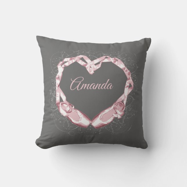 Coussin J'aime le ballet (personnalisé) (Recto)