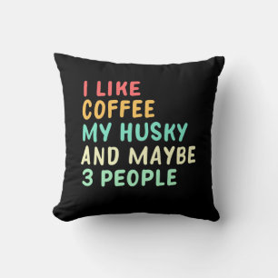 Coussin J'Aime Le Café Et Mon Husky