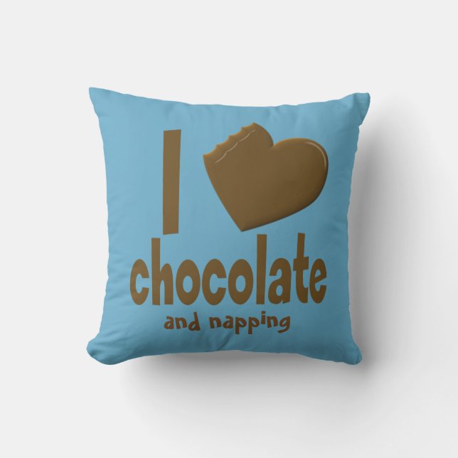Coussin J'aime le chocolat au coeur (Recto)