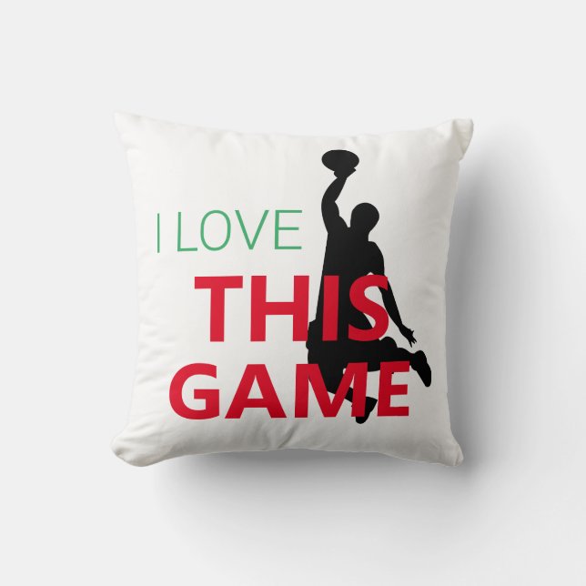 Coussin J'Aime Le Jeu De Basketball (Recto)