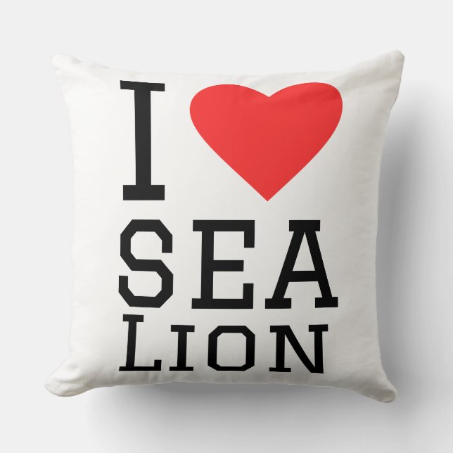 Coussin J'aime le lion de mer (Recto)
