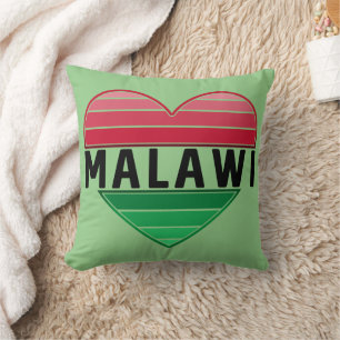 Coussin J'aime le Malawi, le coeur du Malawi