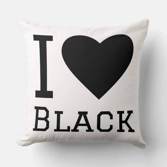 Coussin J'aime le noir (Recto)