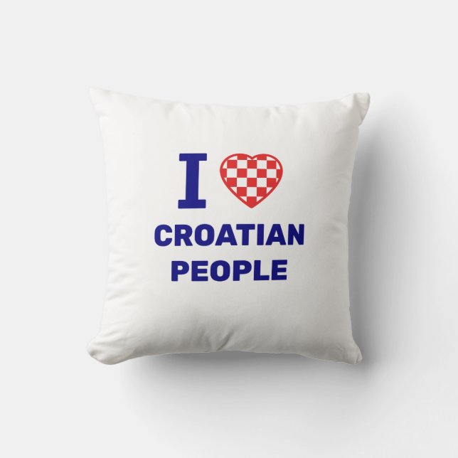 Coussin J'aime le peuple croate (Recto)