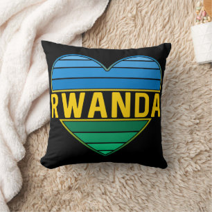 Coussin J'aime le Rwanda, le coeur rwandais rwandais