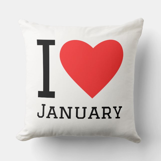 Coussin J'aime le sticker carré de janvier (Recto)