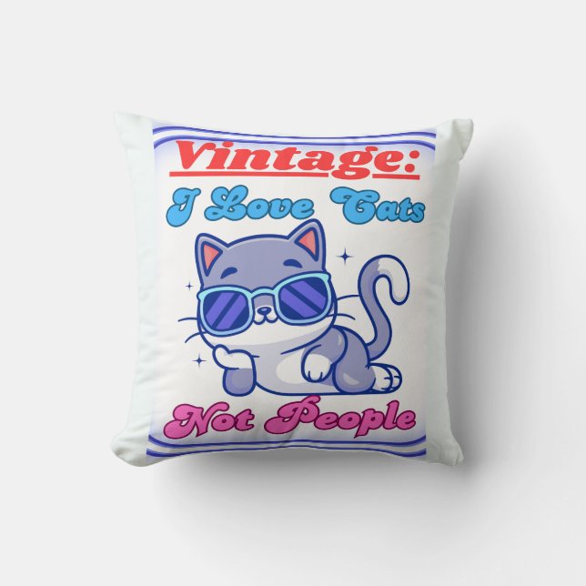 Coussin J'aime les chats, pas les gens  (Recto)
