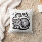 Coussin J'Aime Les Chats Plus Que Les Gens" (Couverture)