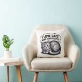 Coussin J'Aime Les Chats Plus Que Les Gens" (Chaise)
