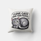 Coussin J'Aime Les Chats Plus Que Les Gens" (Verso)