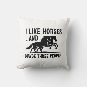 Coussin J'Aime Les Chevaux Et Peut-Être 3 Personnes
