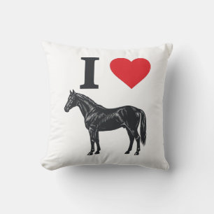 Coussin J'aime les chevaux Vintage gravure conception de t