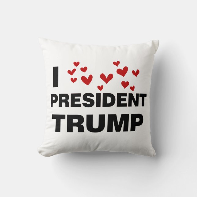 Coussin J'aime les coeurs du président Trump (Recto)