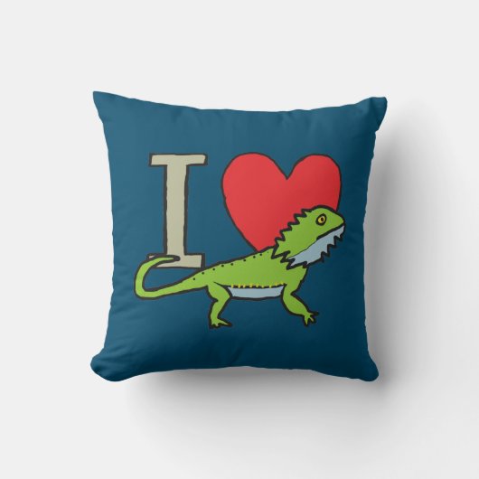 Coussin J'aime les dragons à poils (Recto)