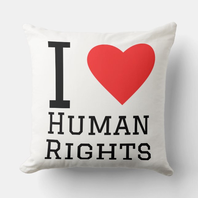 Coussin J'aime les droits de l'homme (Recto)
