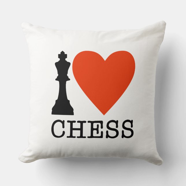 Coussin J'Aime Les Échecs (Recto)