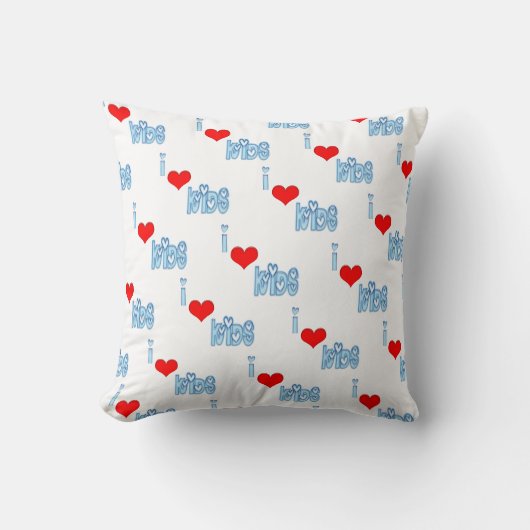 Coussin J'Aime Les Enfants Jeter L'Oreiller (Recto)