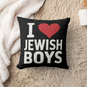 Coussin J'aime les garçons juifs Je coeur les garçons juif