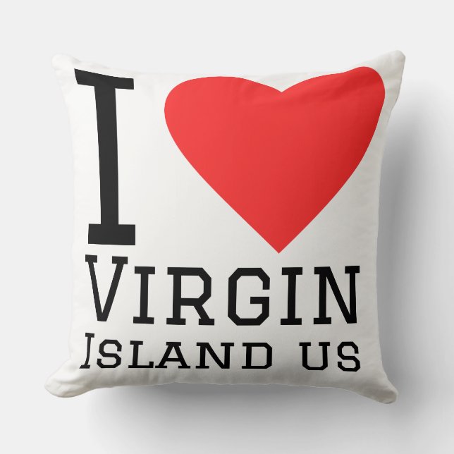 Coussin J'aime les îles Vierges États-Unis  (Recto)