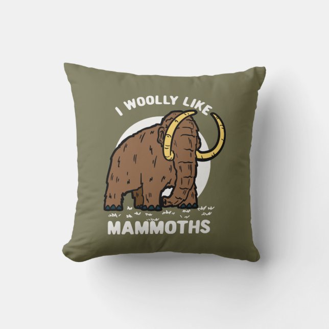 Coussin J'Aime Les Mammoths Anniversaire Des Animaux Préhi (Recto)