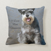 J'Aime Les Mini-Schnauzers Lancer L'Oreiller