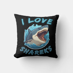 Coussin J'aime les requins Fisher