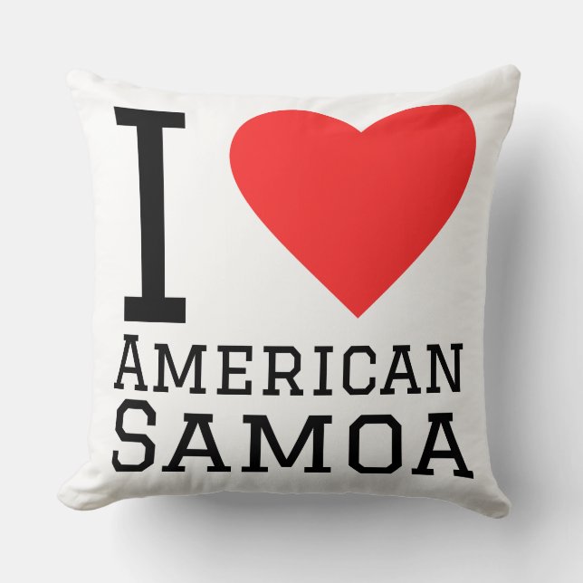 Coussin J'aime les Samoa américaines  (Recto)