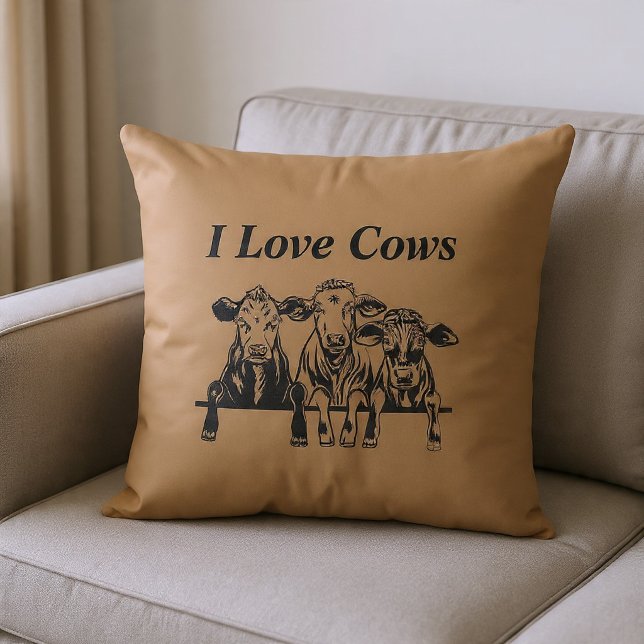 Coussin J'aime les vaches (Créateur téléchargé)