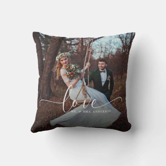 Coussin J'aime M. et Mme Mariage Photo (Verso)