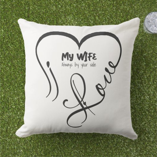 Coussin J'aime ma femme • Toujours à vos côtés (Herbe)