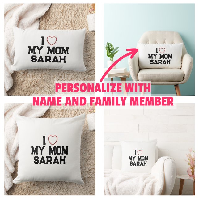Coussin J'aime ma maman (I Love My Mom Throw Pillow
)