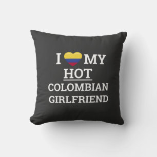 Coussin J'aime ma petite amie colombienne chaude