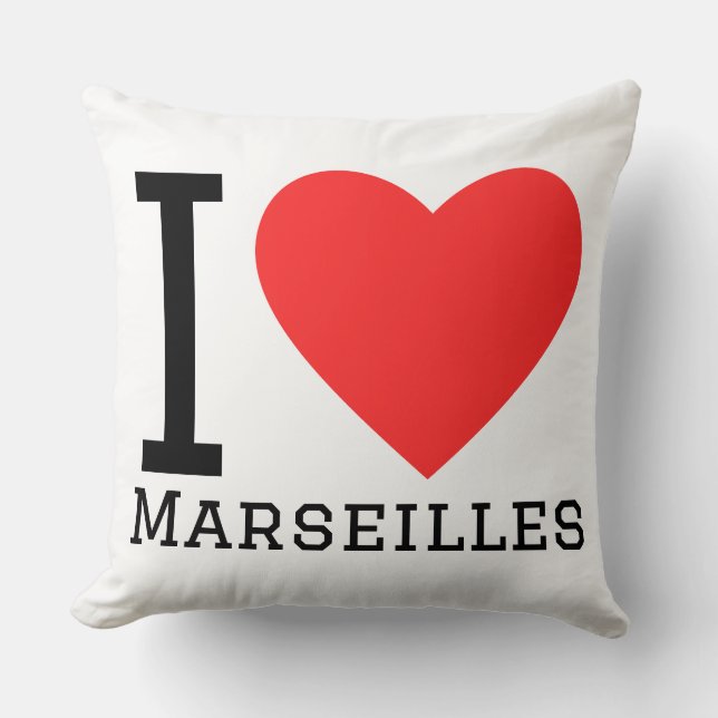 Coussin J'aime marseille  (Recto)