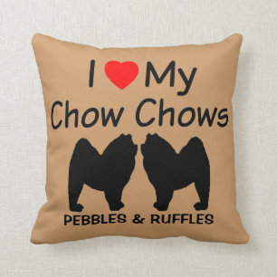 Coussin J'Aime Mes Deux Chiens Chow