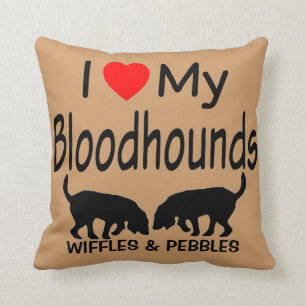 Coussin J'Aime Mes DEUX Chiens Du Sang