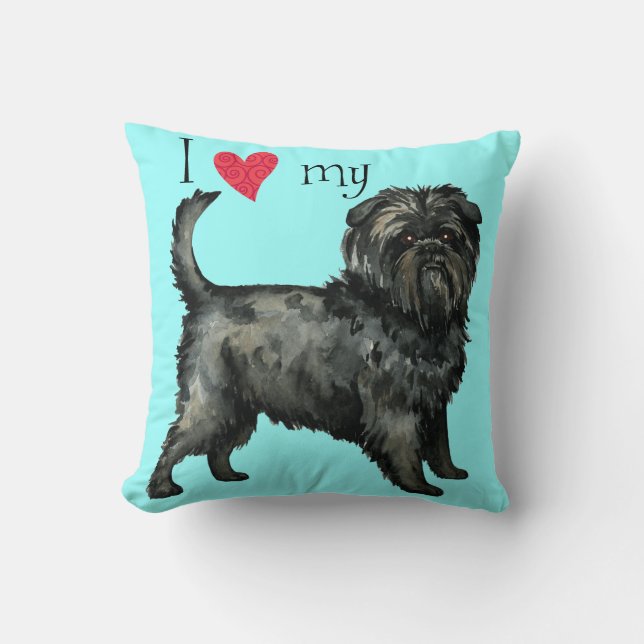 Coussin J'aime mon Affenpinscher (Recto)
