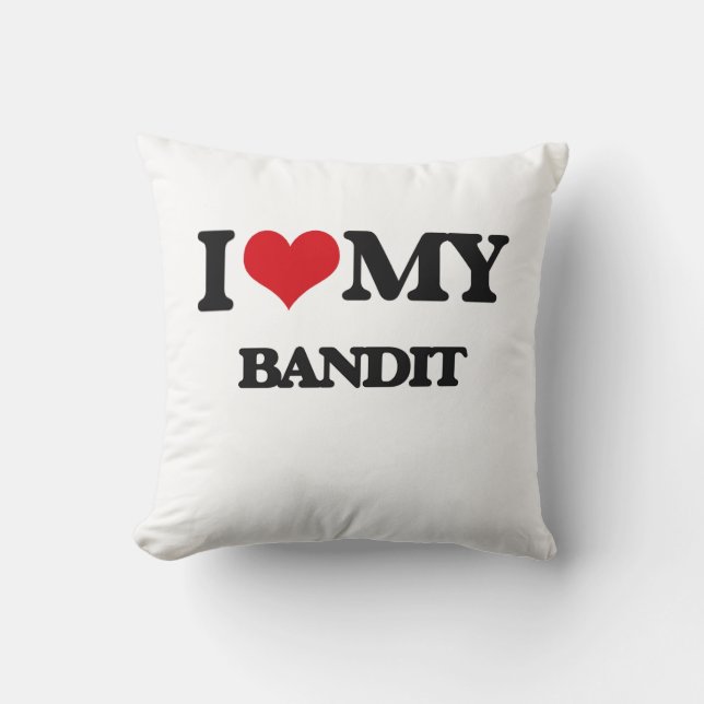 Coussin J'aime mon bandit (Recto)