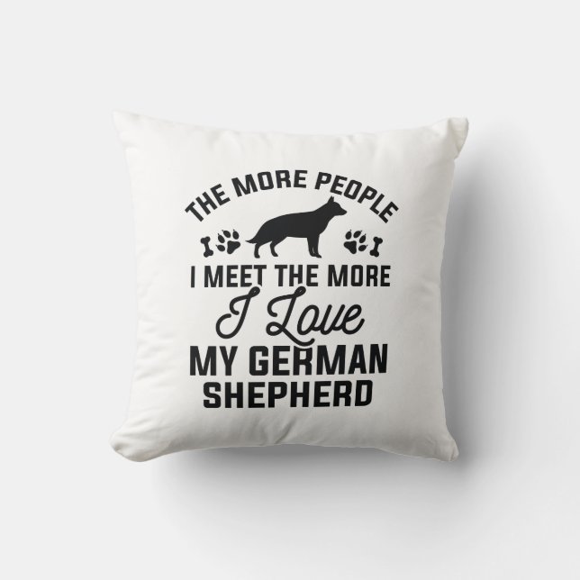 Coussin J'Aime Mon Berger Allemand (Recto)