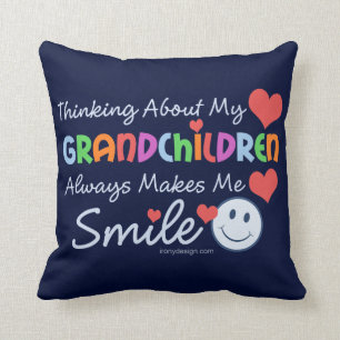 Coussin J'aime mon bleu mignon de petits-enfants