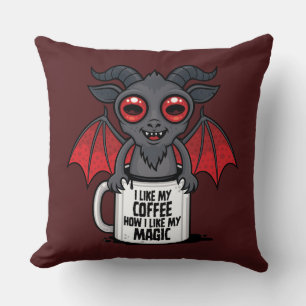 Coussin J'aime mon café comme j'aime ma magie
