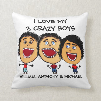 Coussin J'Aime Mon Caricature Des Trois Fils Fous