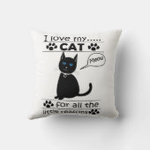 Coussin J'aime mon chat animal minou (Verso)