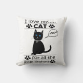 Coussin J'aime mon chat animal minou (Recto)