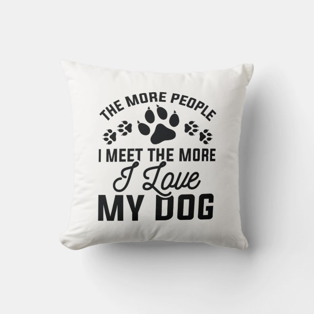 Coussin J'aime mon chien (Recto)