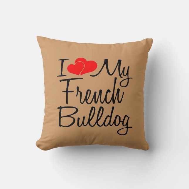 Coussin J'Aime Mon Chien À Balle Français (Recto)