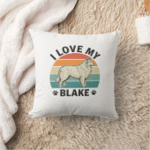 Coussin J'aime mon chien Blake rétro gravure Design_1 (Couverture)