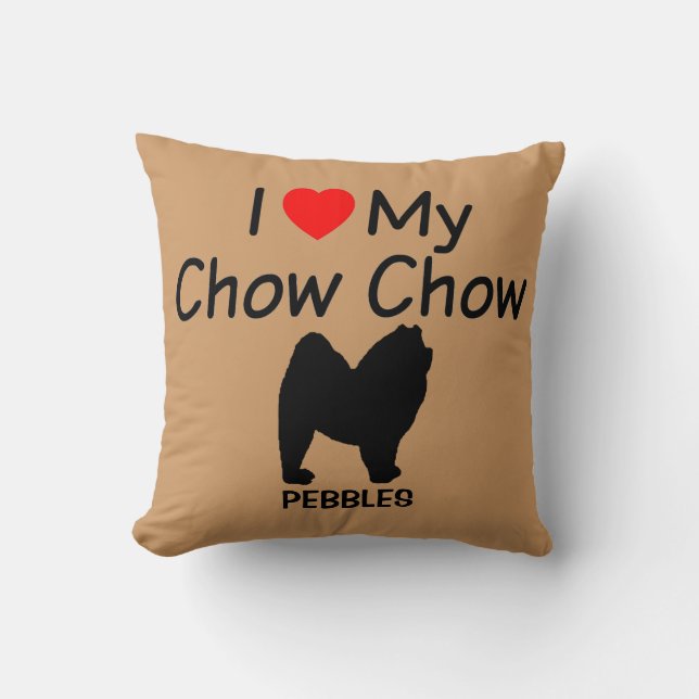 Coussin J'Aime Mon Chien Chow Chow Chow (Recto)