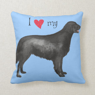 Coussin J'aime mon chien d'arrêt Plat-Enduit