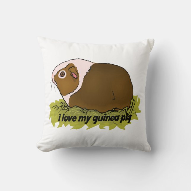 Coussin J'aime mon cobaye (Recto)